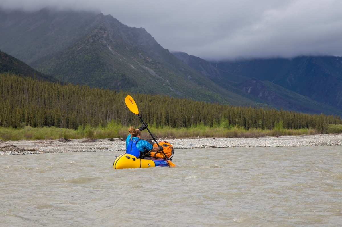 Doing a packrafting float trip down the Robertson River.